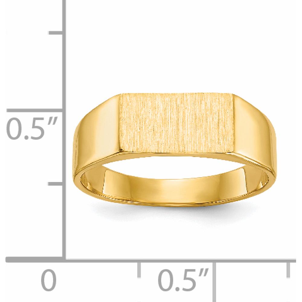 14K Yellow Gold Polished & Brushed Signet Ring - 10.5x5.5mm by 0