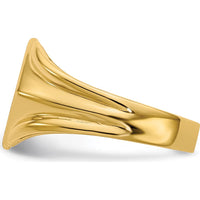 14K Yellow Gold Polished and Brushed Signet Ring - 11.5x11.5mm by 0