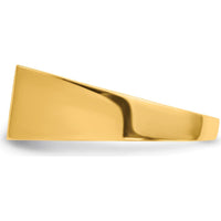 14K Yellow Gold Polished and Brushed Signet Ring - 13x7mm Top, Engravable by 0