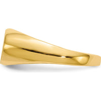 14K Yellow Gold Polished & Brushed Signet Ring Mounting - 11x6.5mm Top by 0