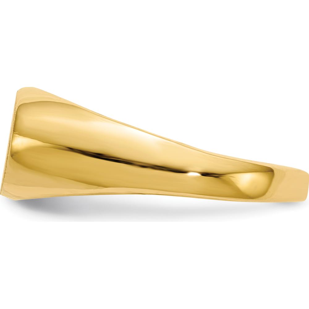 14K Yellow Gold Polished & Brushed Signet Ring Mounting - 11x6.5mm Top by 0
