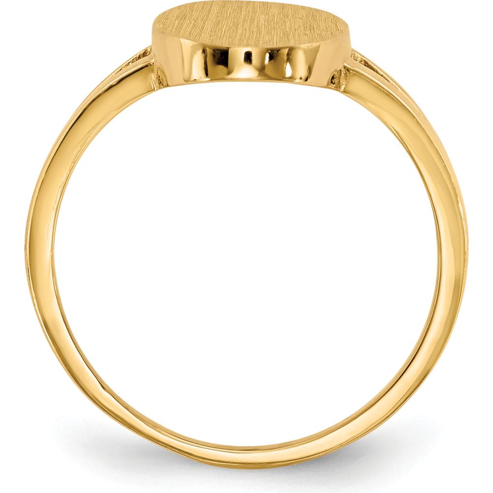 14K Yellow Gold Polished & Brushed Signet Ring with Engraving Option by 0