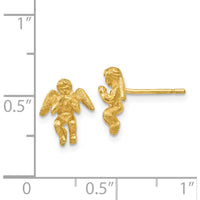 14K Yellow Gold Polished and Diamond-Cut Angel Stud Earrings by 0