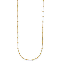 14K Yellow Gold Polished and Diamond-Cut Beaded 16.75" Station Necklace by 0