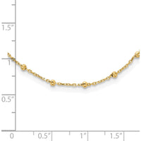 14K Yellow Gold Polished and Diamond-Cut Beaded 16.75" Station Necklace by 0