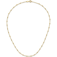 14K Yellow Gold Polished and Diamond-Cut Beaded 16.75" Station Necklace by 0