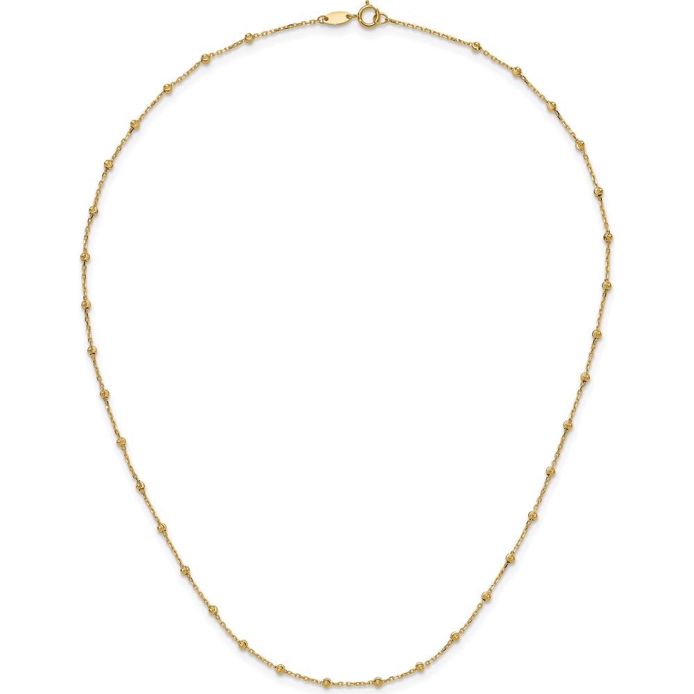 14K Yellow Gold Polished and Diamond-Cut Beaded 16.75" Station Necklace by 0