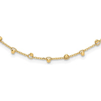14K Yellow Gold Polished and Diamond-Cut Beaded 16" Necklace with 2" Extender by 0