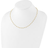 14K Yellow Gold Polished and Diamond-Cut Beaded 16" Necklace with 2" Extender by 0