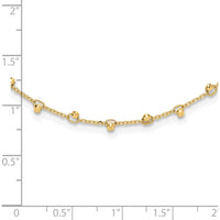 14K Yellow Gold Polished and Diamond-Cut Beaded 16" Necklace with 2" Extender by 0