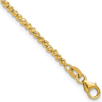 14K Yellow Gold Polished and Diamond-Cut Beaded 7.5" Bracelet by 0