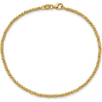 14K Yellow Gold Polished and Diamond-Cut Beaded 7.5" Bracelet by 0