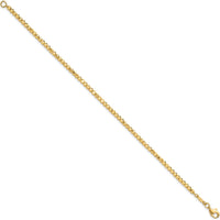 14K Yellow Gold Polished and Diamond-Cut Beaded Bracelet - 7.25" Length by Oro Pregiato