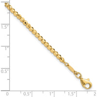 14K Yellow Gold Polished and Diamond-Cut Beaded Bracelet - 7.25" Length by Oro Pregiato