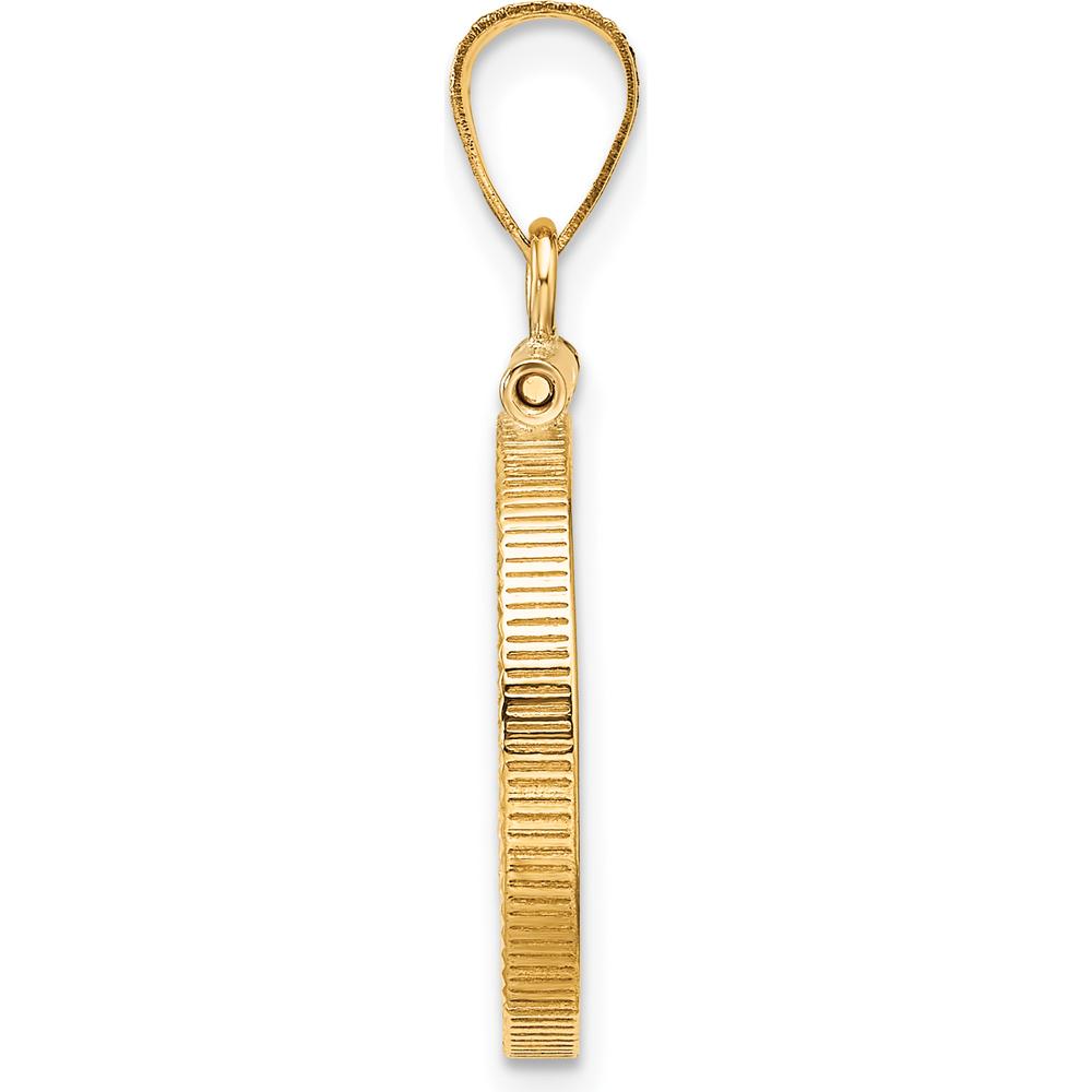 14K Yellow Gold Polished and Diamond-Cut Coin Bezel Pendant - Holds 1/10 oz. American Eagle Coin by Numis Coin Jewelry