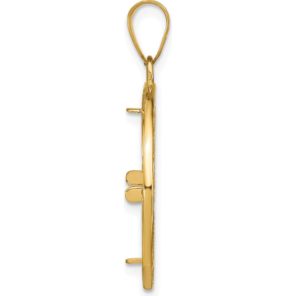 14K Yellow Gold Polished and Diamond-Cut Coin Bezel Pendant - Holds 1/10 oz. American Eagle Coin by Numis Coin Jewelry