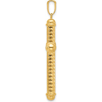 14K Yellow Gold Polished and Diamond-Cut Cross Pendant - 41.5mm Length by Oro Pregiato