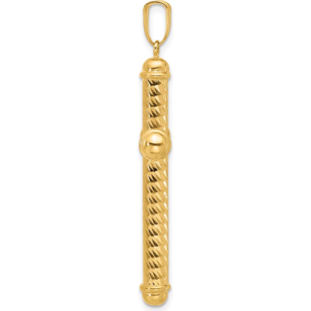 14K Yellow Gold Polished and Diamond-Cut Cross Pendant - 41.5mm Length by Oro Pregiato