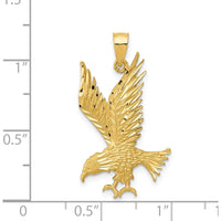 14K Yellow Gold Polished and Diamond-Cut Eagle Pendant - 30mm by Oro Pregiato