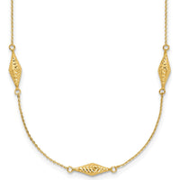14K Yellow Gold Polished and Diamond-Cut Fancy Beaded 18" Necklace by 0