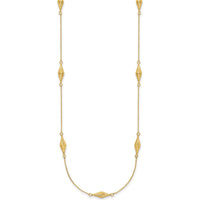 14K Yellow Gold Polished and Diamond-Cut Fancy Beaded 18" Necklace by 0