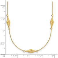 14K Yellow Gold Polished and Diamond-Cut Fancy Beaded 18" Necklace by 0