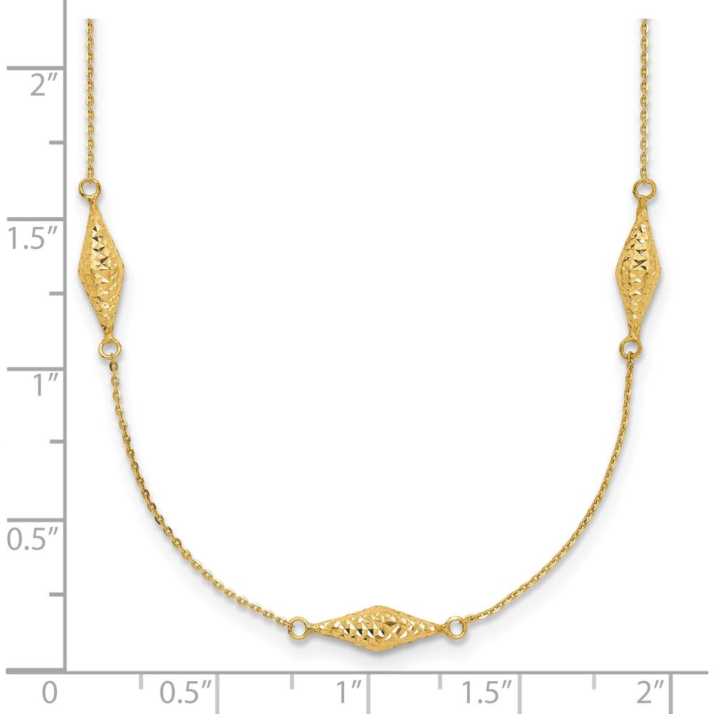 14K Yellow Gold Polished and Diamond-Cut Fancy Beaded 18" Necklace by 0