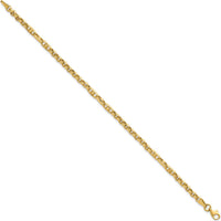 14K Yellow Gold Polished and Diamond-cut Fancy Link 7.5" Bracelet by 0
