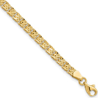 14K Yellow Gold Polished and Diamond-Cut Fancy Link 7.75" Bracelet by Oro Pregiato