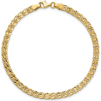 14K Yellow Gold Polished and Diamond-Cut Fancy Link 7.75" Bracelet by Oro Pregiato