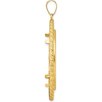 14K Yellow Gold Polished and Diamond-Cut Heart and Rope Coin Bezel Pendant - 44.8mm Width, 48mm Length by Numis Coin Jewelry