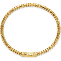 14K Yellow Gold Polished and Diamond-Cut Spiral Bangle Bracelet - 3.75mm by Oro Pregiato