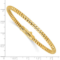14K Yellow Gold Polished and Diamond-Cut Spiral Bangle Bracelet - 3.75mm by Oro Pregiato