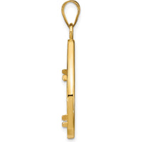 14K Yellow Gold Polished and Diamond-Cut Teardrop Pendant with 1/10 oz. Coin Bezel Holder by Numis Coin Jewelry