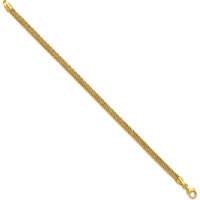 14K Yellow Gold Polished and Diamond-Cut Woven Wire 7.5" Bracelet by 0
