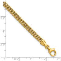 14K Yellow Gold Polished and Diamond-Cut Woven Wire 7.5" Bracelet by 0