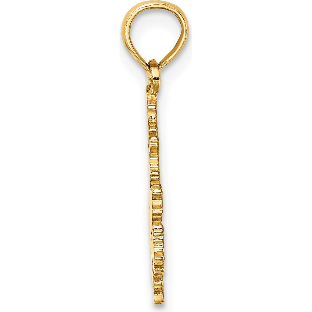 14K Yellow Gold Polished and Engraved Antigua Map Charm - 19.95mm by Oro Pregiato
