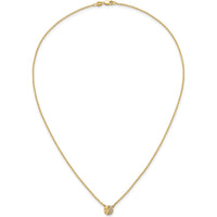 14K Yellow Gold Polished and Hammered 1/20 Carat Diamond Disk Necklace - 18 Inches by Oro Pregiato
