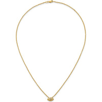 14K Yellow Gold Polished and Hammered Evil Eye Necklace with 1 Round Diamond - 1/20 Carat Total Diamond Weight by Oro Pregiato