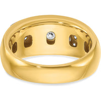 14K Yellow Gold Polished and Milgrain Men's Ring Mounting with Rhodium Plating by IBGoodman