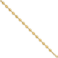 14K Yellow Gold Polished and Satin 5.5mm Puffed Circle Bracelet - 7.5" by 0