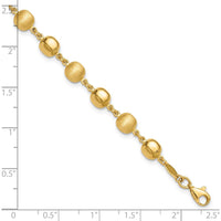14K Yellow Gold Polished and Satin 5.5mm Puffed Circle Bracelet - 7.5" by 0
