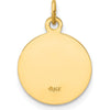 14K Yellow Gold Polished and Satin Caridad Del Cobre Medal Charm - 16.5mm Length by Oro Pregiato