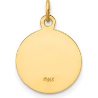 14K Yellow Gold Polished and Satin Caridad Del Cobre Medal Charm - 16.5mm Length by Oro Pregiato