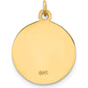 14K Yellow Gold Polished and Satin Caridad Del Cobre Medal Pendant 20mm by Oro Pregiato