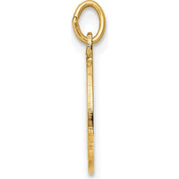 14K Yellow Gold Polished and Satin Confirmation Cross Charm - 17mm Length by Oro Pregiato