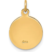 14K Yellow Gold Polished and Satin Confirmation Cross Charm - 17mm Length by Oro Pregiato