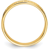 14K Yellow Gold Polished & Satin Cross Band Ring by Oro Pregiato