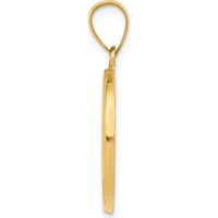 14K Yellow Gold Polished and Satin Cross Confirmation Pendant - 27mm Length by 0