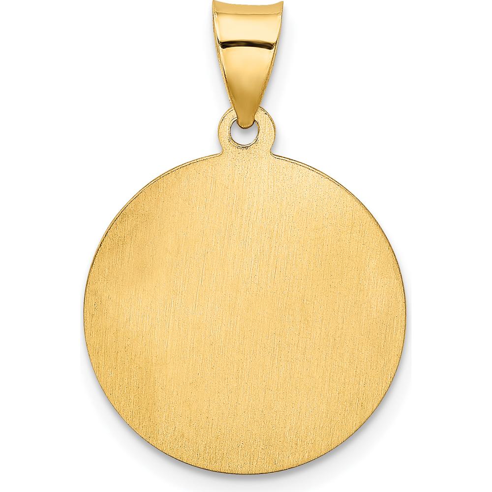 14K Yellow Gold Polished and Satin Cross Confirmation Pendant - 27mm Length by 0